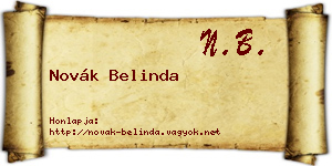 Novák Belinda névjegykártya